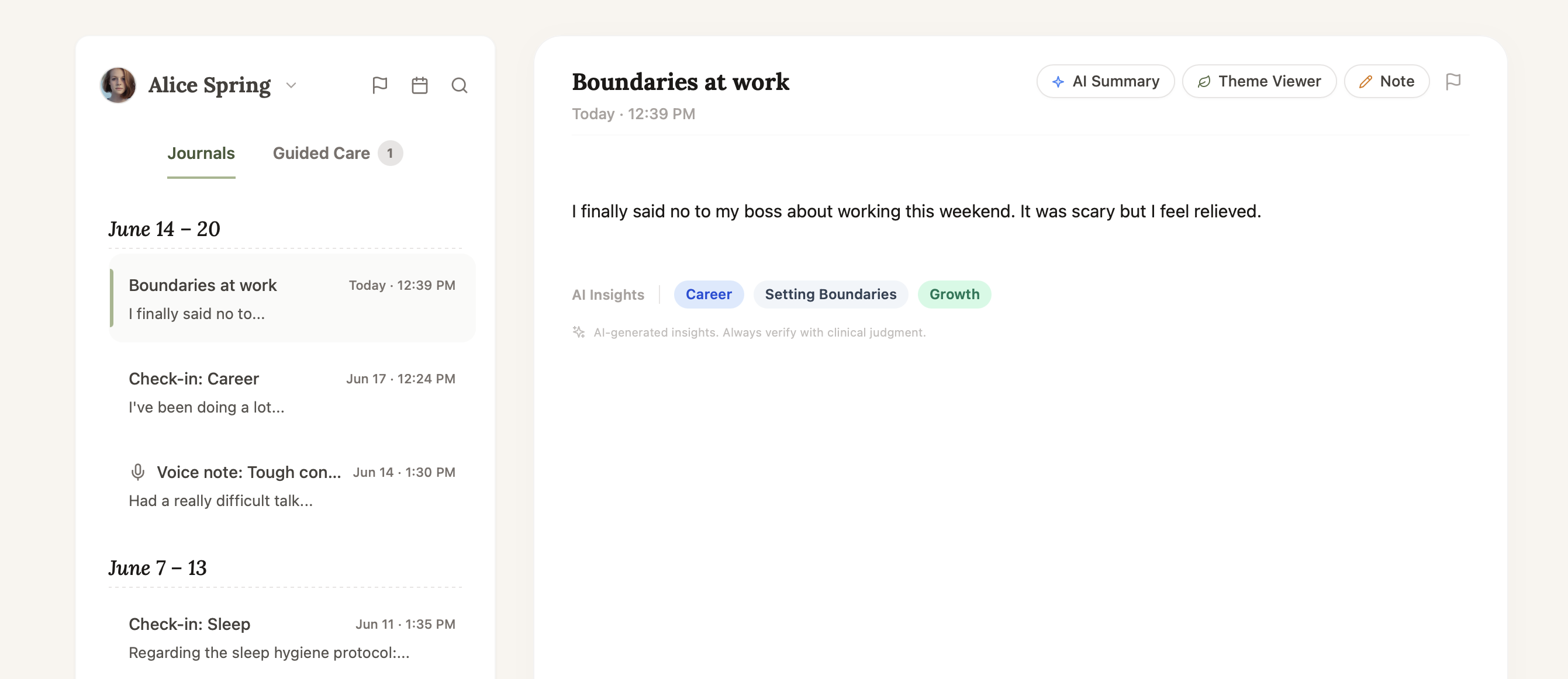 Dashboard Care Plans